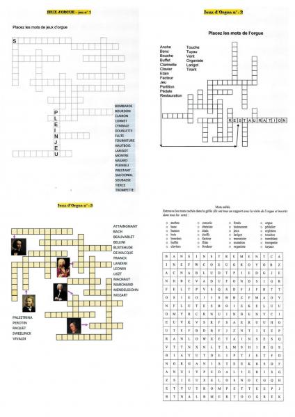 Jeux de lettres autour de l orgue